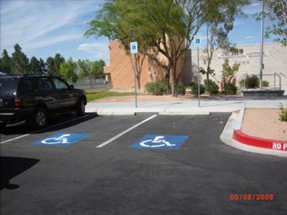 Not ADA compliant accessible parking